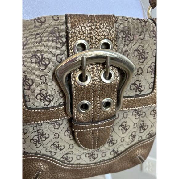 Vintage Guess Y2K 90s 2000s Studded Hand Shoulder Bag Purse Monogram Crossbody - Picture 4 of 14